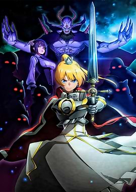 Anime Knight with Sword and Demons