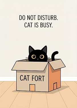 Cat in a box Do Not Disturb