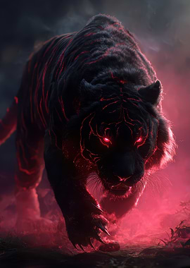 Glowing Red Tiger