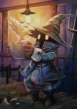 Vivi and Chocobo Chick Painting