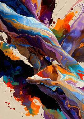 Abstract Colorful Fluid Art