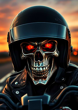 Skull Rider with Helmet and Jacket