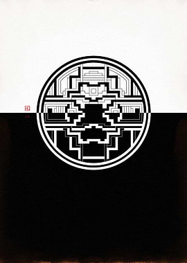 Abstract Black and White Geometric Design