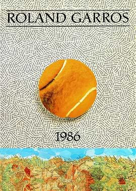 Roland Garros 1986 Tennis Poster