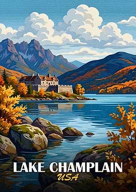 Lake Champlain, USA - Autumn Landscape