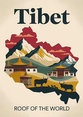 Tibet: Roof of the World Illustration
