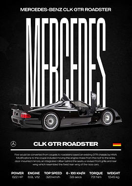 Mercedes-Benz CLK GTR Roadster Poster
