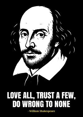 William Shakespeare Portrait with Quote