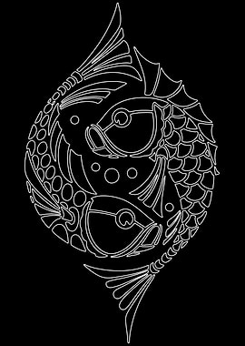 Yin Yang Fish Outline
