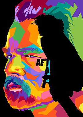 Colorful Pop Art Portrait with Shadow
