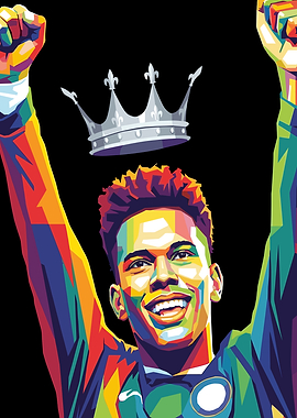 Estevao Colorful Portrait of a Soccer Player