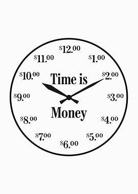Time is Money Clock Illustration