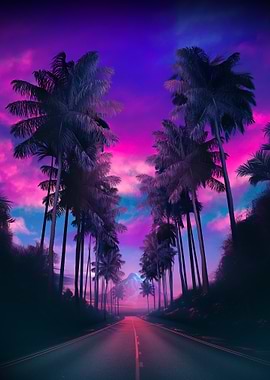 Neon Palm Road