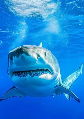 Great White Shark Underwater Portrait