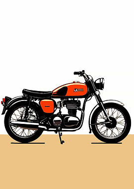 Vintage Motorcycle Illustration