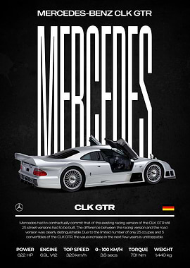 Mercedes-Benz CLK GTR Car Poster