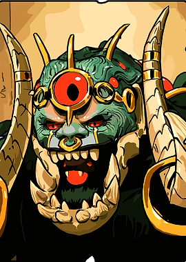 Hades Cartoon Orc Warrior with Horns