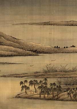 Chinese Lake Landscape Painting Wang Hui