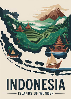 Indonesia: Islands of Wonder Travel Poster