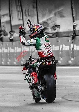 Johann Zarco Motorcycle Racer Celebrating Victory on Track