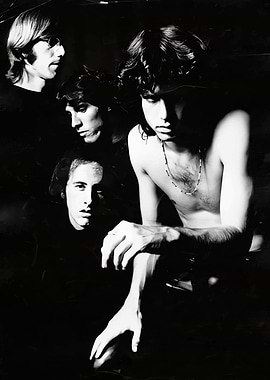 The Doors band black and white portrait