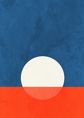 Minimalist Blue, White, and Red Design