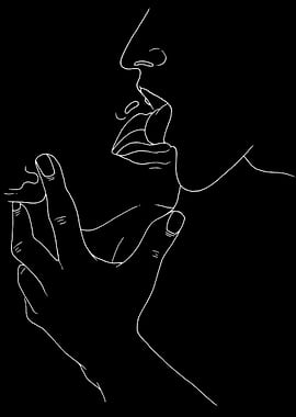 Minimalist Smoking Line Art