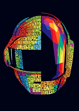 Daft Punk Helmet Word Art