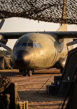 Military Transport Aircraft on Field