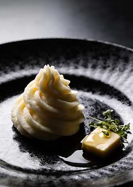 Mashed Potatoes with Butter and Greens