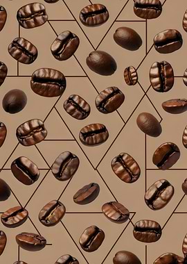 Coffee Beans Geometric Pattern
