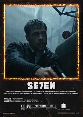 Se7en Movie Poster with Brad Pitt