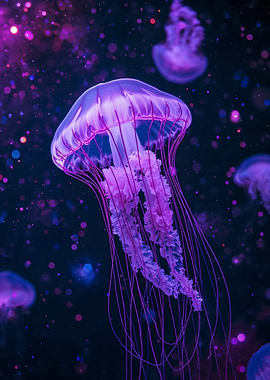 Purple Jellyfish in Space