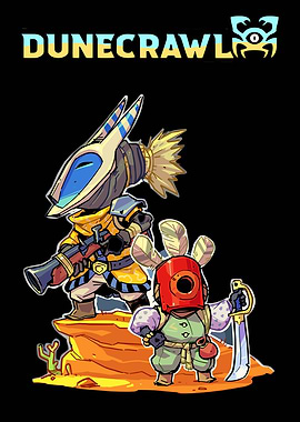 Dunecrawl game characters on desert landscape