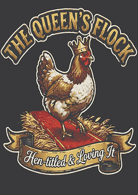 The Queen's Flock Hen-titled Art