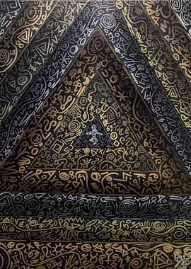 Abstract Triangle Pattern with Symbols