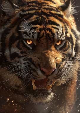 Roaring Tiger Close-Up