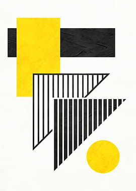 Abstract Geometric Art: Yellow and Black