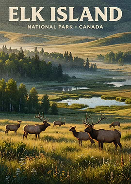 Elk Island National Park Poster