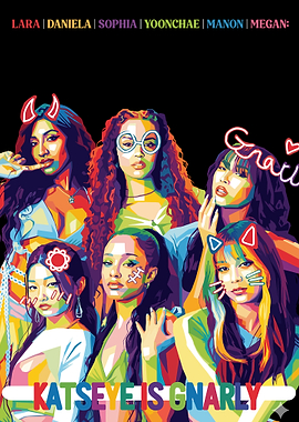 Katseye is Gnarly Pop Art Portrait