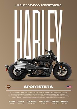 Harley Davidson Sportster S Motorcycle Poster