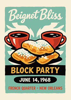 Beignet Bliss Block Party Poster