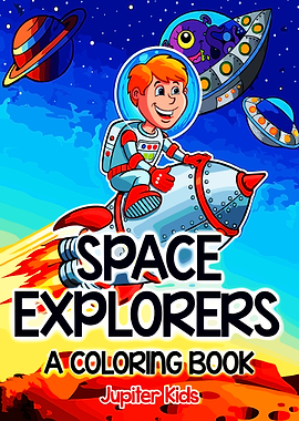 Space Explorers Coloring Book Cover