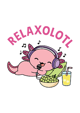 Relaxolotl Cartoon Illustration