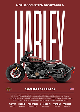 Harley Davidson Sportster S Motorcycle Poster
