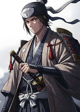 Anime Samurai Warrior with Katana