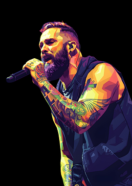 Man singing with tattoos