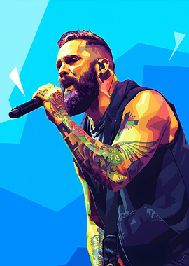 Man Singing with Tattoos, Pop Art