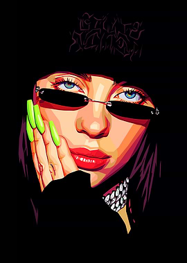 Billie Eilish Digital Art Portrait
