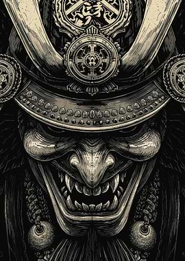 Samurai Mask Illustration V1